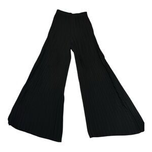 ZARA woman pleated flare wide leg black pants
